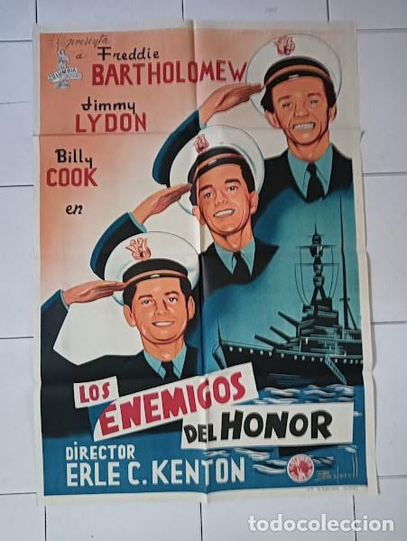 Cine: SMP 2136 LOS ENEMIGOS DEL HONOR FREDDIE BARTHOLOMEW LYDON POSTER ORIGINAL ESTRENO 70X100 LITOGRAFIA