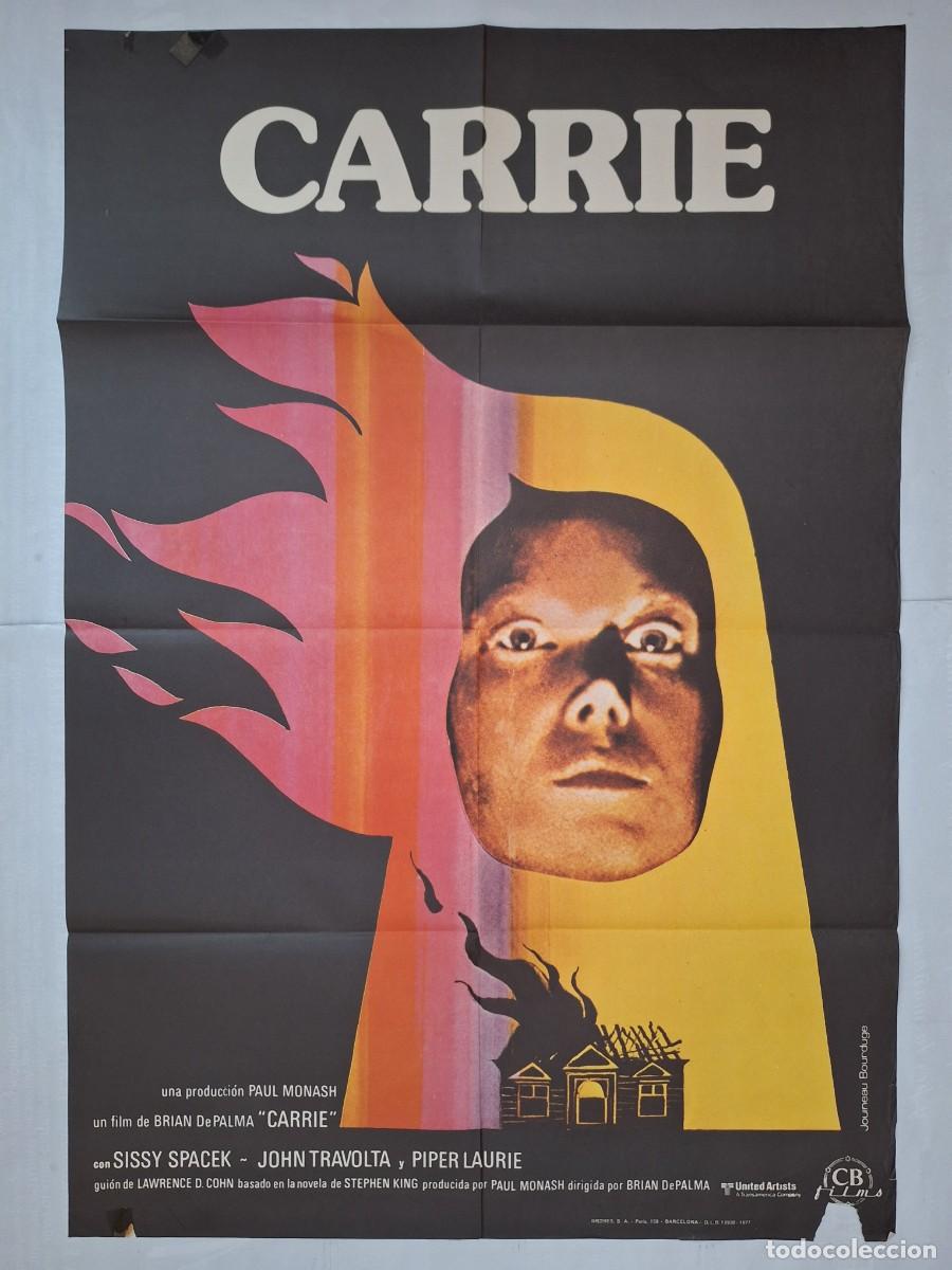 Cine: CARTEL CINE CARRIE SISSY SPACEK JOHN TRAVOLTA 1977 JOUINEAU BOURDUGE BRIAN DE PALMA TERROR P-1774 RV