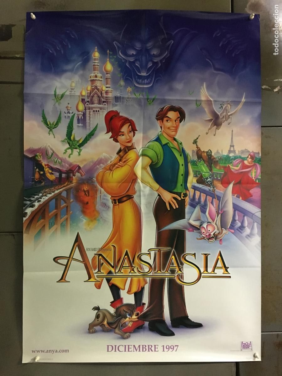 Cine: AEZ27 ANASTASIA DON BLUTH POSTER ORIGINAL AMERICANO EN ESPA&Ntilde;OL 70X105 h0