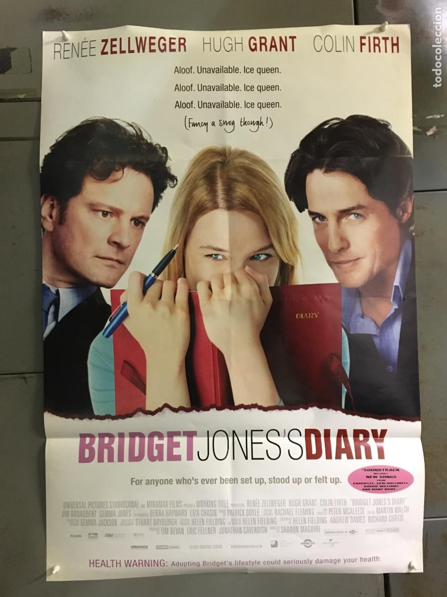 Cine: AEZ30 EL DIARIO DE BRIDGET JONES POSTER ORIGINAL AMERICANO 70X105 h0