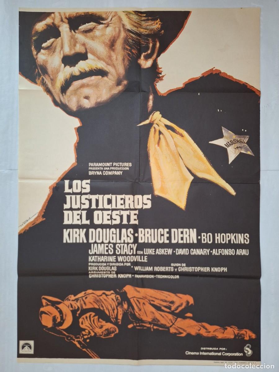 Cine: ANTIGUO CARTEL CINE LOS JUSTICIEROS DEL OESTE KIRK DOUGLAS A&Ntilde;O 1975 P-1784 RV