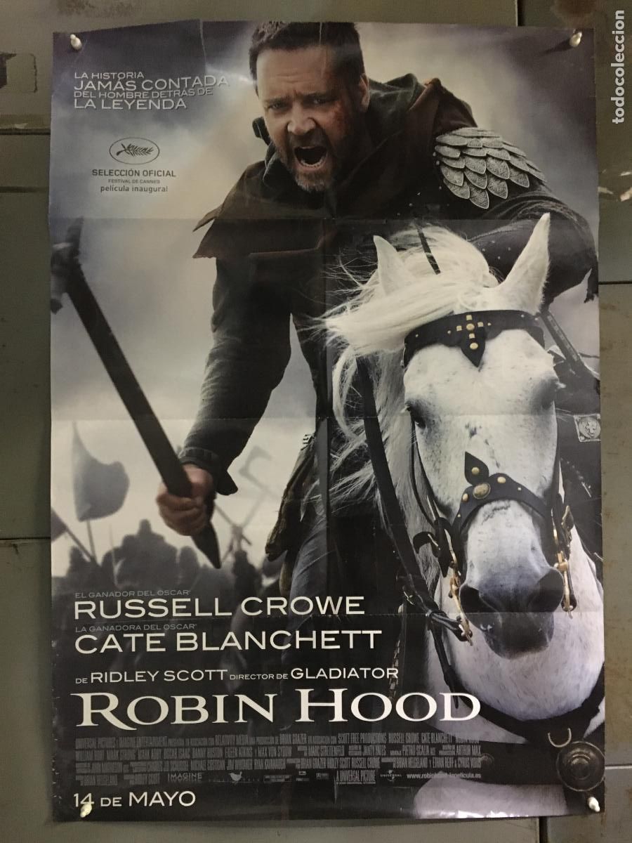Cine: AEZ38 ROBIN HOOD RUSSELL CROWE CATE BLANCHETT POSTER ORIGINAL ESTRENO 70X100 h0