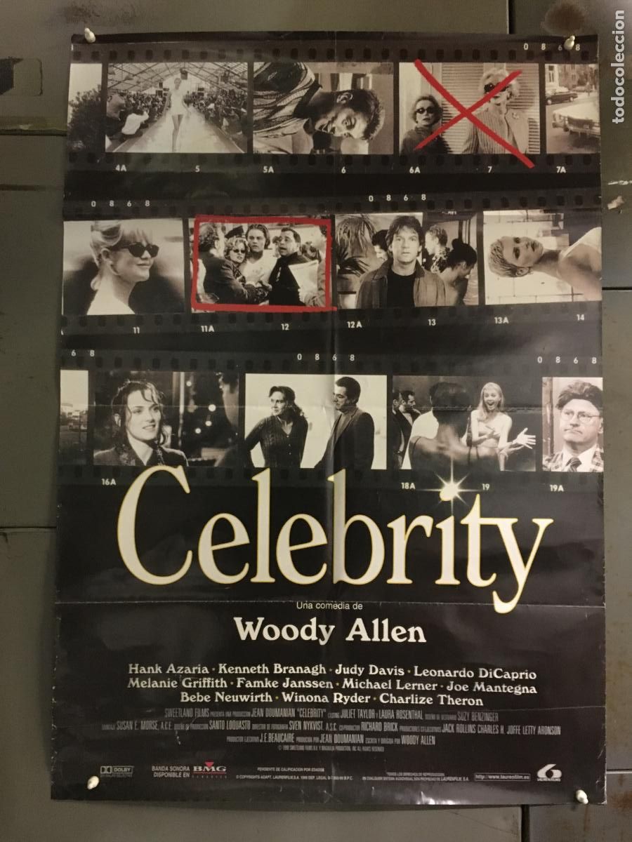 Cine: AEZ45 CELEBRITY WOODY ALLEN LEONARDO DICAPRIO KENNETH BRANAGH POSTER ORIGINAL 70X100 ESTRENO h0