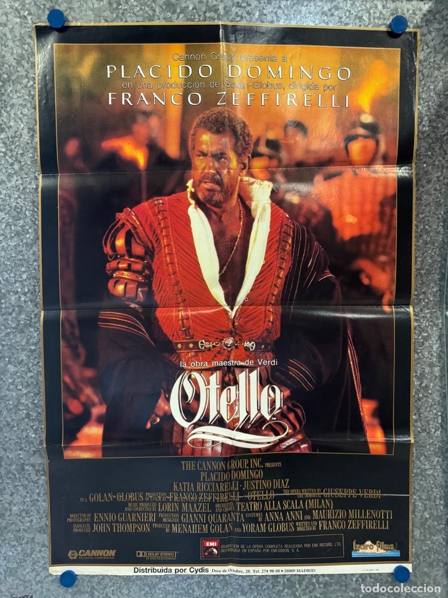 Cine: Otello, Placido Domingo, Justino Diaz , A&ntilde;o 1986, Poster Original