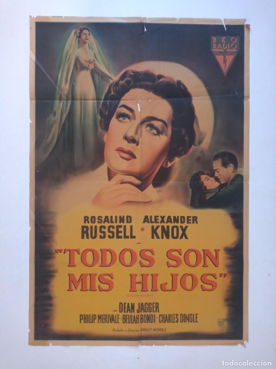 Cine: AMOR SUBLIME (1946) cartel argentino 75 X 110 litografico Sister Kenny Rosalind Russell Dean Jagger