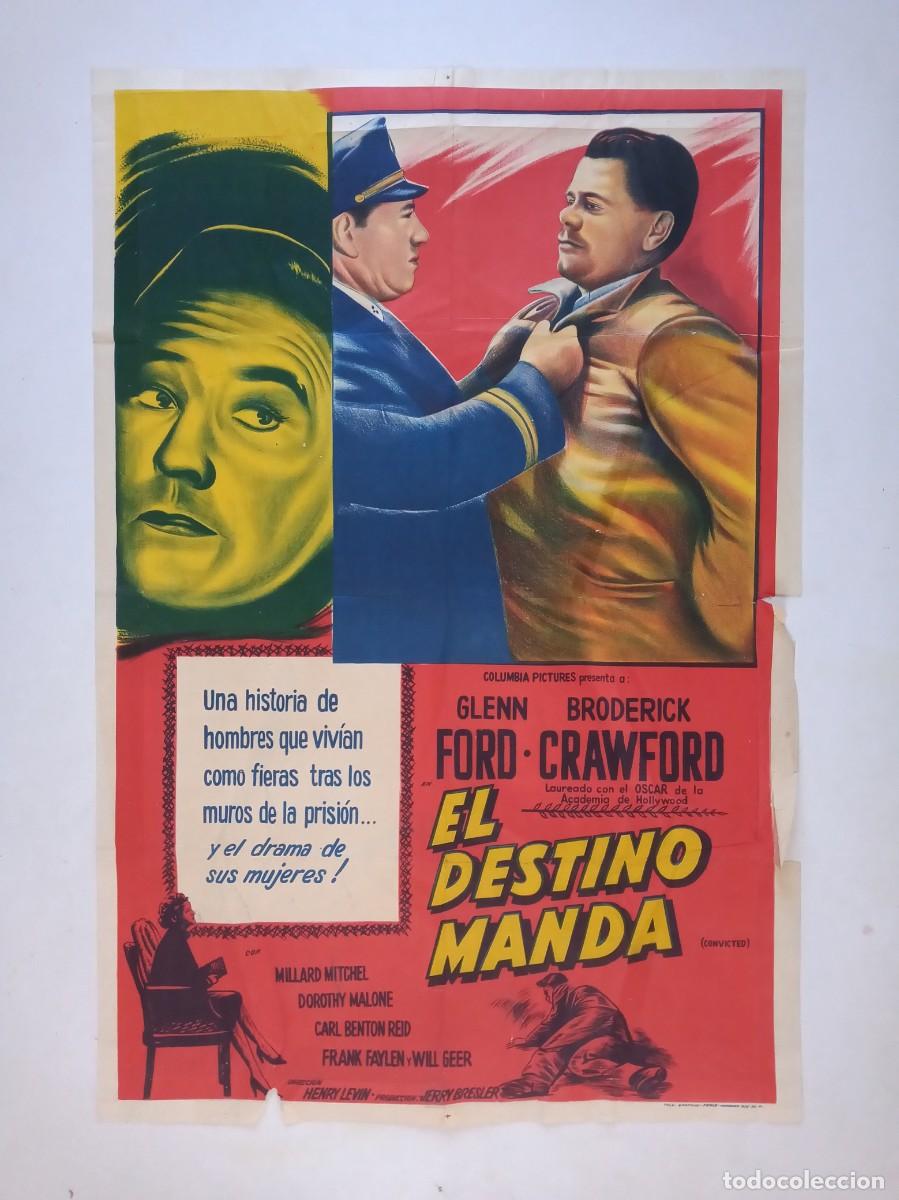 Cine: DRAMA EN PRESIDIO (1950) cartel argentino 75X 110 litografico GLENN FORD Noir DOROTHY MALONE