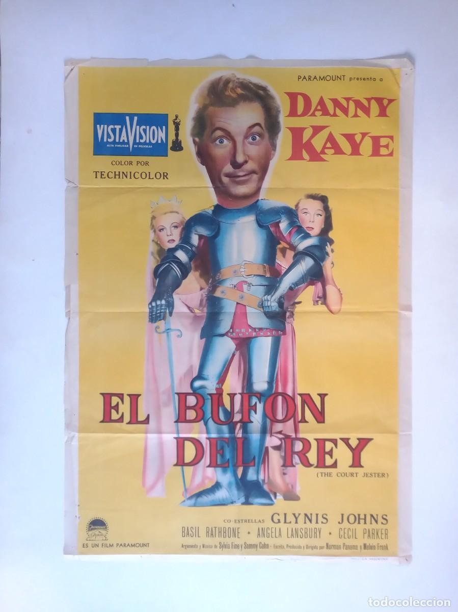 Cine: EL BUFON DEL REY (1955) cartel 75 X 110 litografico DANNY KAYE ANGELA LANSBURY BASIL RATHBONE