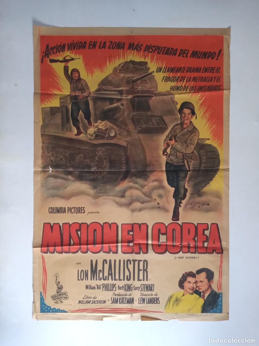 Cine: MISION EN COREA (1951) cartel 75 X 110 litografico Lon McCallister Guerra LEW LANDERS