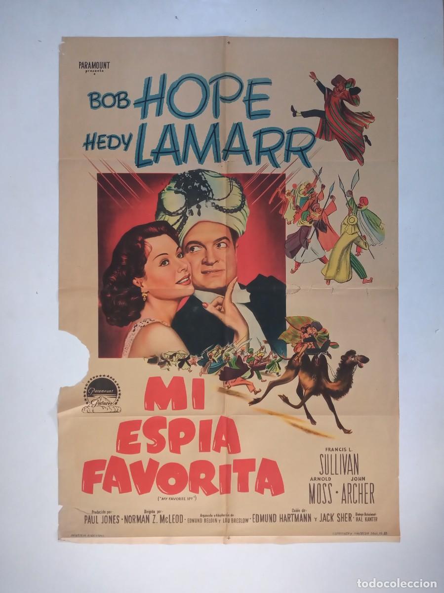 Cine: MI ESPIA FAVORITA (1951) cartel 75 X 110 litografico Bob Hope Hedy Lamarr John Archer