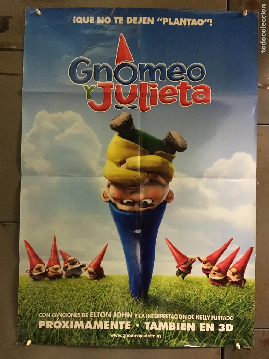 Cine: AEZ55 GNOMEO Y JULIETA ANIMACION POSTER ORIGINAL ESTRENO 70X100 h0