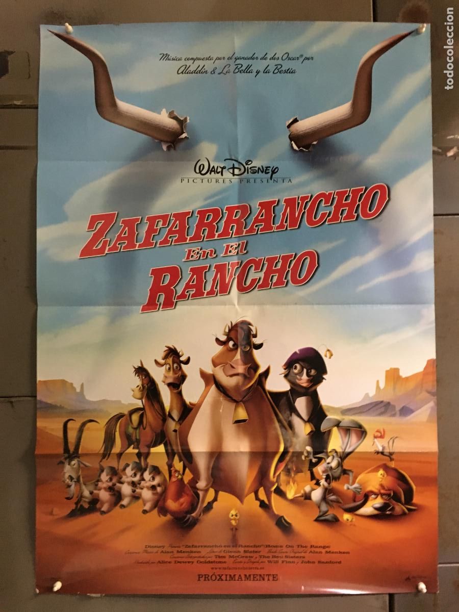 Cine: AEZ62 ZAFARRANCHO EN EL RANCHO DISNEY ANIMACION POSTER ORIGINAL ESTRENO 70X100 h0