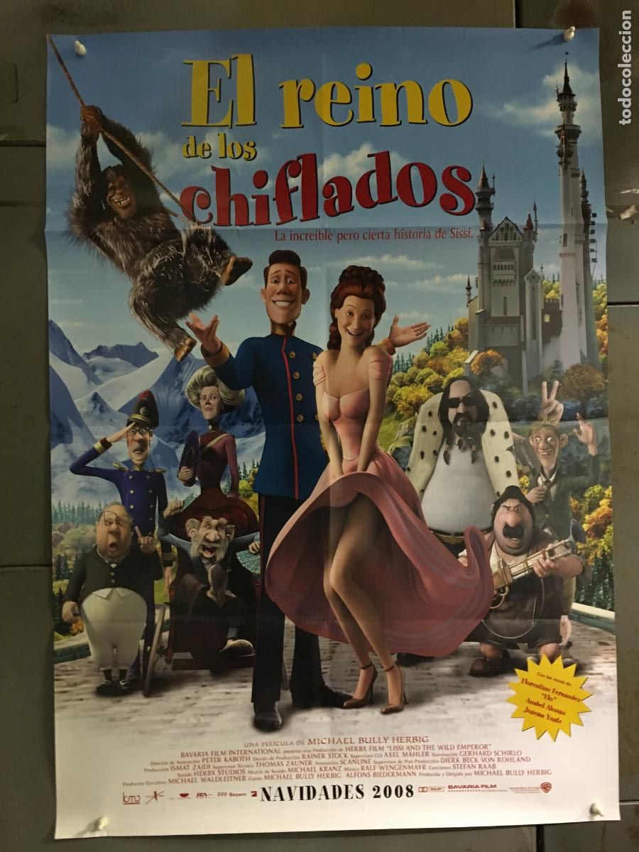 Cine: AEZ64 EL REINO DE LOS CHIFLADOS SISSI ANIMACION POSTER ORIGINAL ESTRENO 70X100 h0