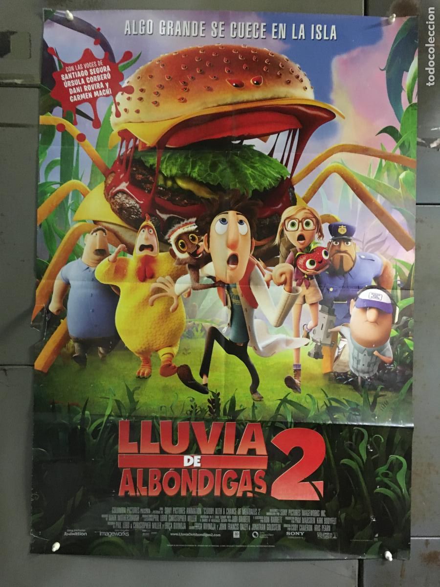 Cine: AEZ67 LLUVIA DE ALBONDIGAS 2 CODY CAMERON ANIMACION POSTER ORIGINAL ESTRENO 70X100 h0
