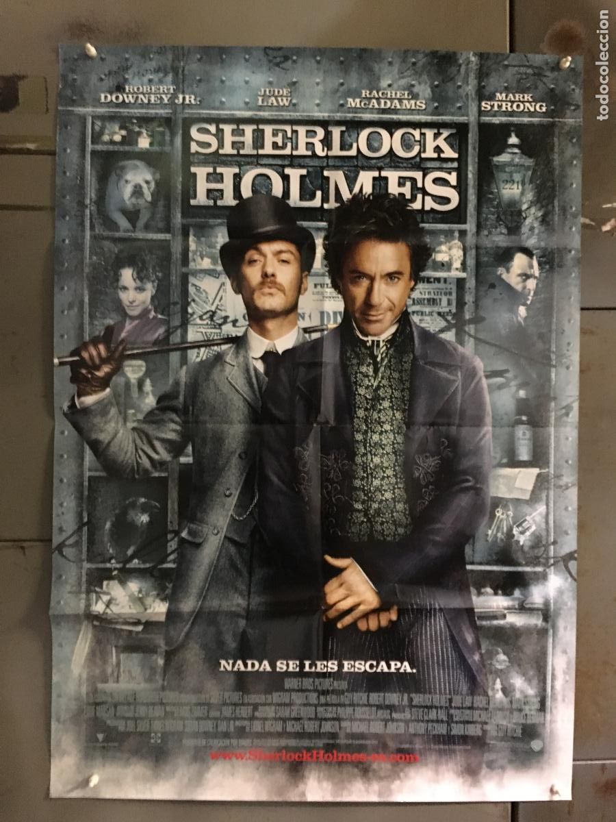 Cine: AEZ72 SHERLOCK HOLMES ROBERT DOWNEY JR JUDE LAW GUY RITCHIE POSTER ORIGINAL ESTRENO 70X100 h0
