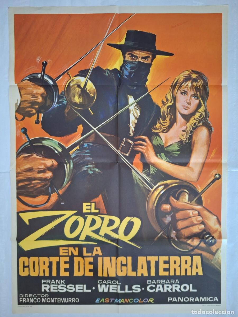 Cine: ANTIGUO CARTEL CINE ZORRO EN LA CORTE DE INGLATERRA SPIROS FOCAS SPAGHETTI 1970 P-1792 RV