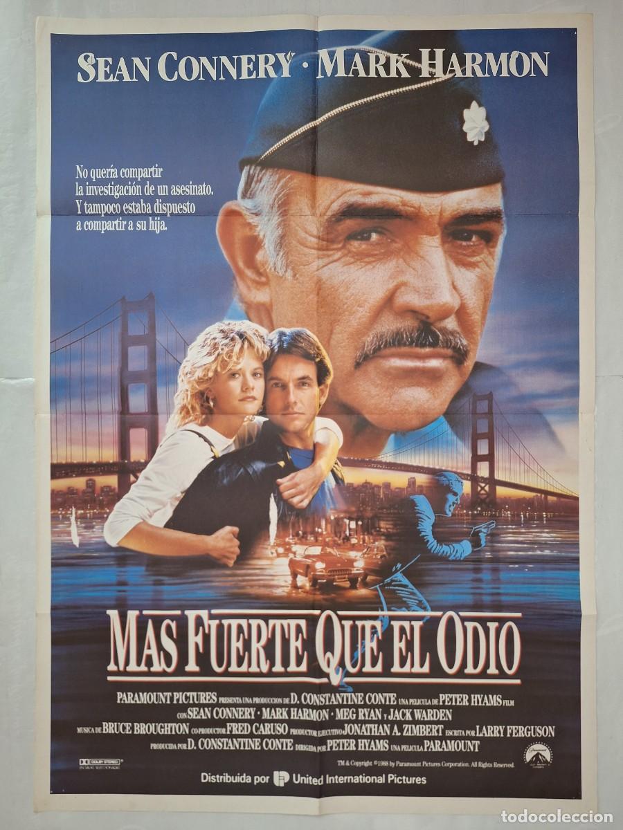 Cine: ANTIGUO CARTEL CINE MAS FUERTE QUE EL ODIO SEAN CONERY MEG RYAN A&Ntilde;O 1988 P-1799 RV