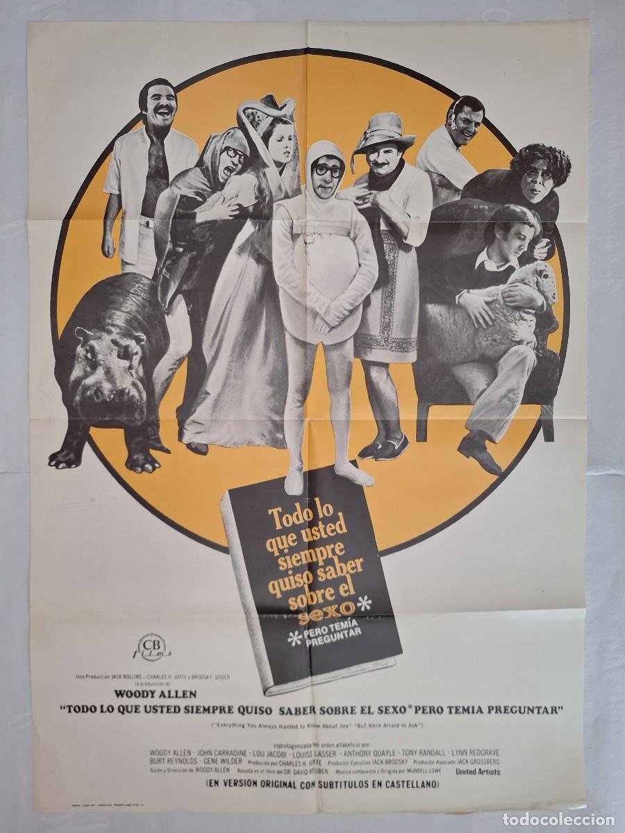 Cine: ANTIGUO CARTEL CINE TODO LO QUE USTED SIEMPRE QUISO SABER SOBRE EL SEXO WOODY ALLEN 1977 P-1802 RV