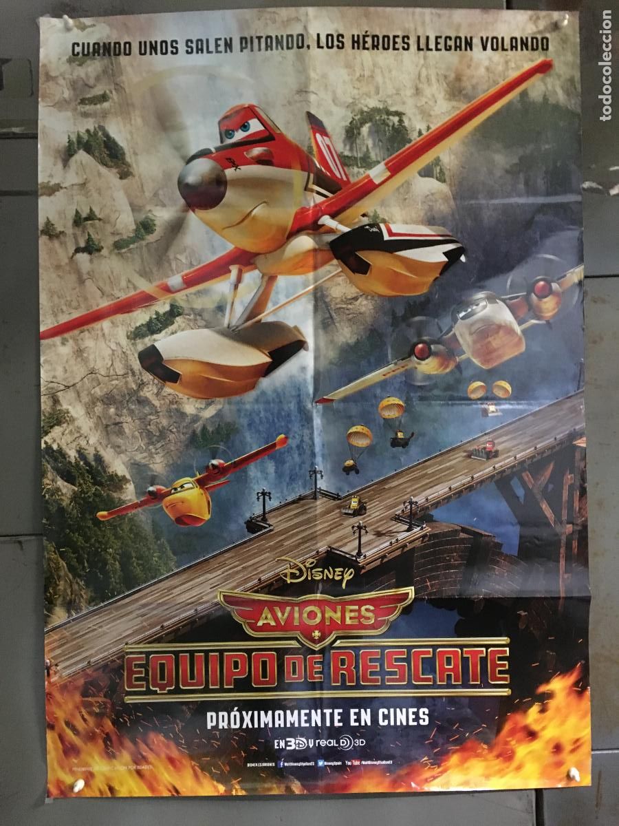 Cine: AEZ76 AVIONES EQUIPO DE RESCATE WALT DISNEY ANIMACION POSTER ORIGINAL ESTRENO 70X100 h0