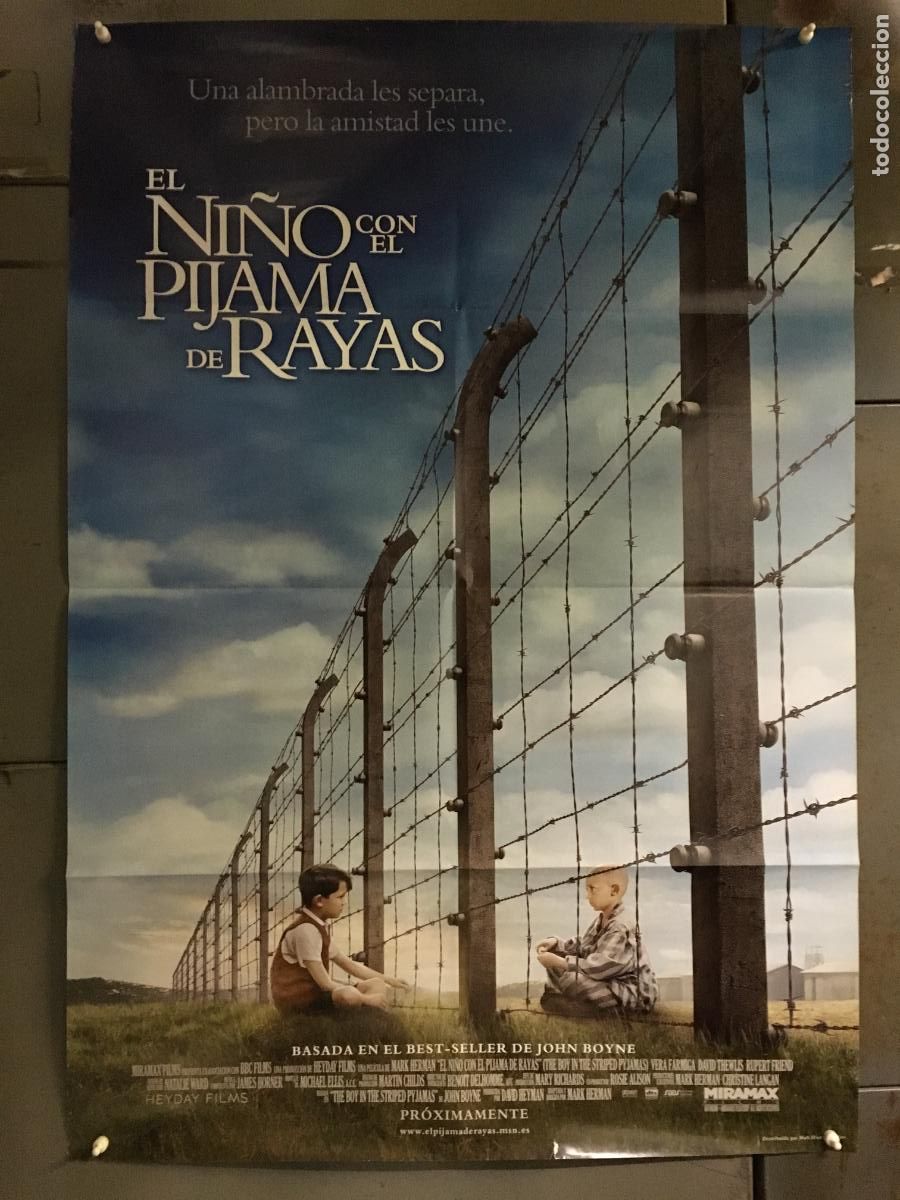 Cine: AEZ80 EL NI&Ntilde;O CON EL PIJAMA DE RAYAS MARK HERMAN POSTER ORIGINAL ESTRENO 70X100 h0