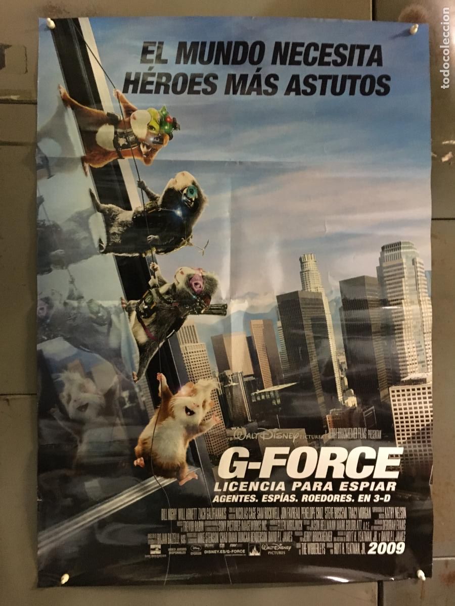 Cine: AEZ81 G-FORCE LICENCIA PARA ESPIAR WALT DISNEY ANIMACION POSTER ORIGINAL ESTRENO 70X100 h0