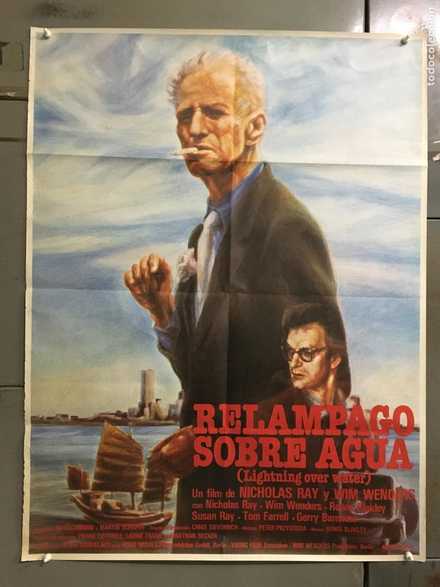 Cine: AEZ89 RELAMPAGO SOBRE AGUA WIM WENDERS NICHOLAS RAY POSTER ORIGINAL 70X100 ESTRENO h0