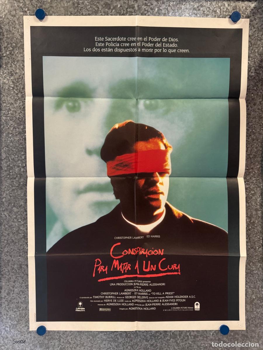 Cine: Conspiraci&oacute;n para matar a un cura, Christopher Lambert, Ed Harris, A&ntilde;o 1988, POSTER ORIGINAL