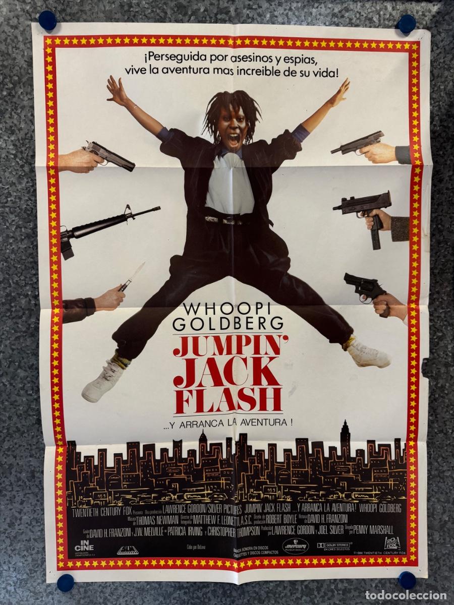 Cine: Jumpin Jack Flash, Whoopi Goldberg, A&ntilde;o 1986, POSTER ORIGINAL