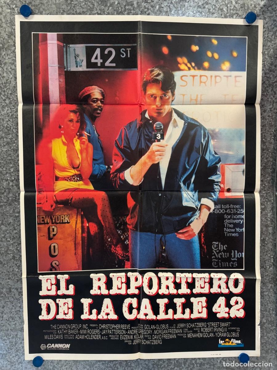 Cine: El reportero de la calle 42, Christopher Reeve , Morgan Freeman, A&ntilde;o 1987, POSTER ORIGINAL