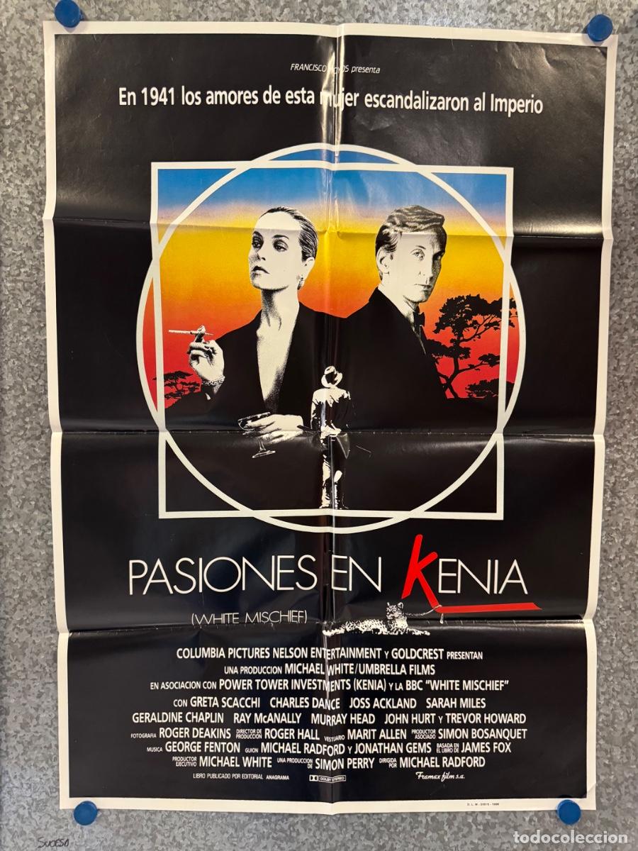 Cine: Pasiones de Kenia, Charles Dance , Greta Scacchi, A&ntilde;o 1987, POSTER ORIGINAL