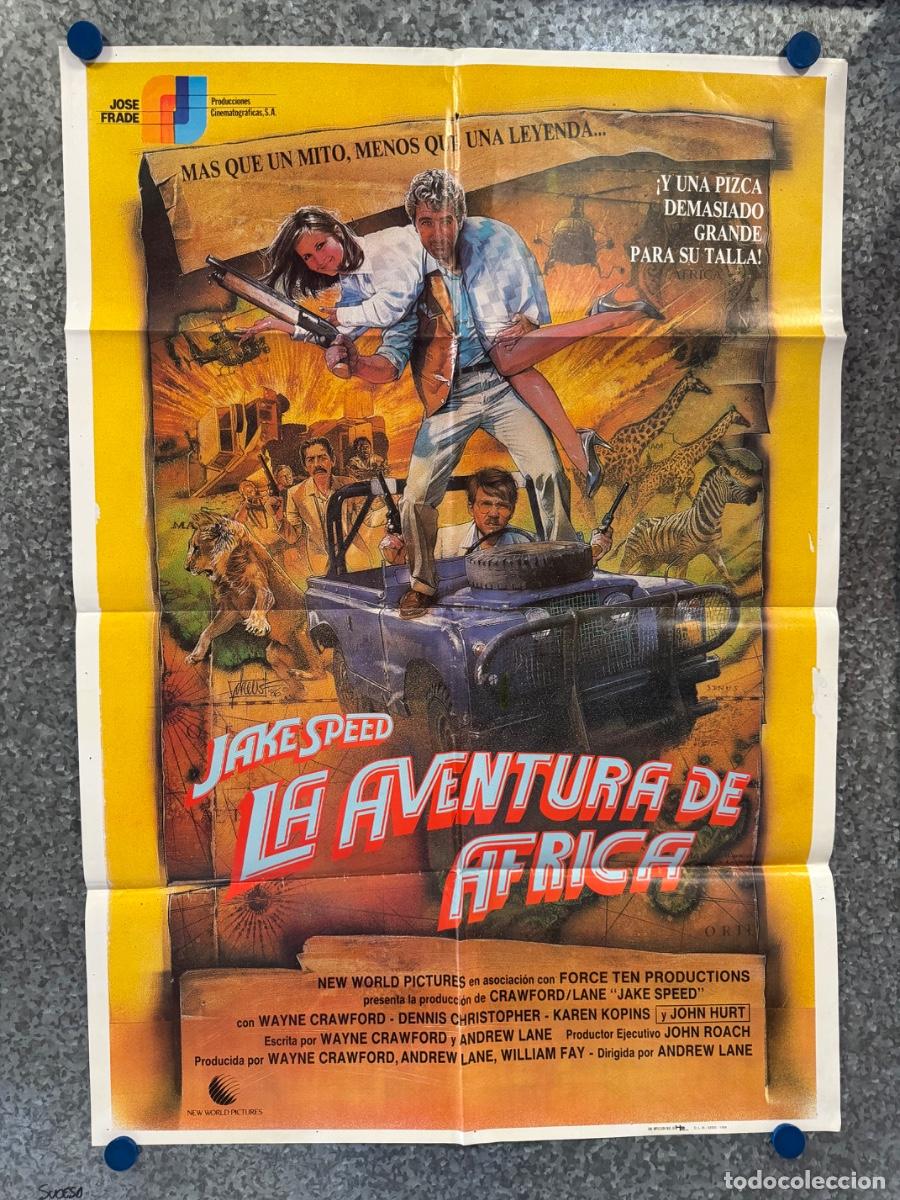 Cine: Las aventuras de Africa, Wayne Crawford , Dennis Christopher, A&ntilde;o 1986, POSTER ORIGINAL
