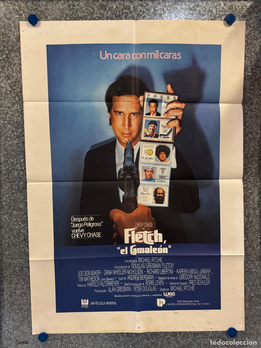 Cine: Fletch El Camaleon, Chevy Chase , Richard Libertini, A&ntilde;o 1985, POSTER ORIGINAL