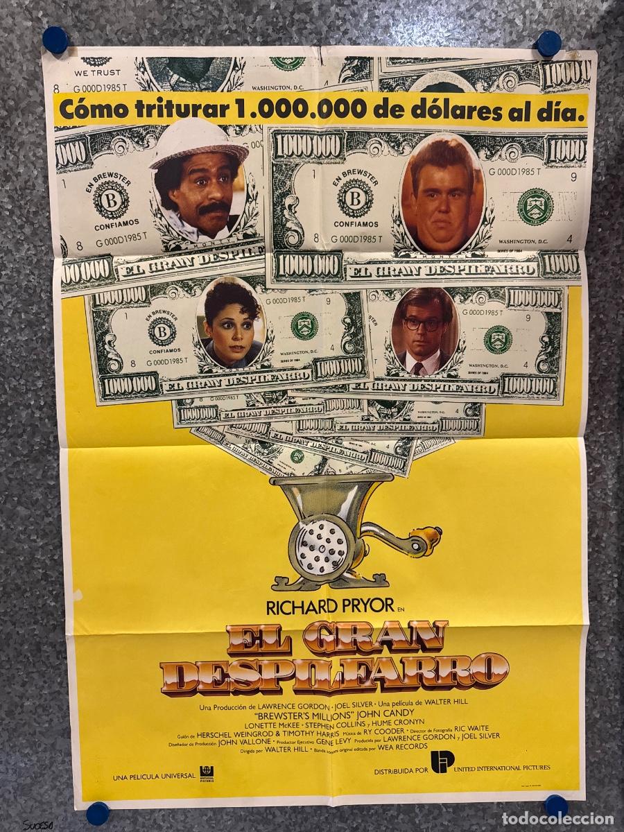 Cine: El Gran Despilfarro, Richard Pryor , John Candy, A&ntilde;o 1985, POSTER ORIGINAL