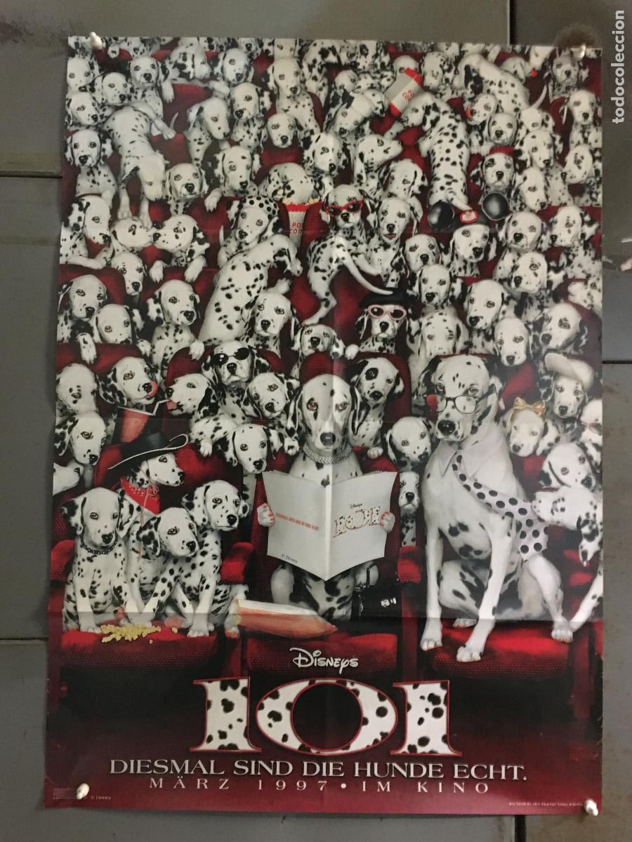 Cine: AEZ94 101 DALMATAS GLENN CLOSE WALT DISNEY POSTER ORIGINAL 60X84 PREESTRENO ALEMAN