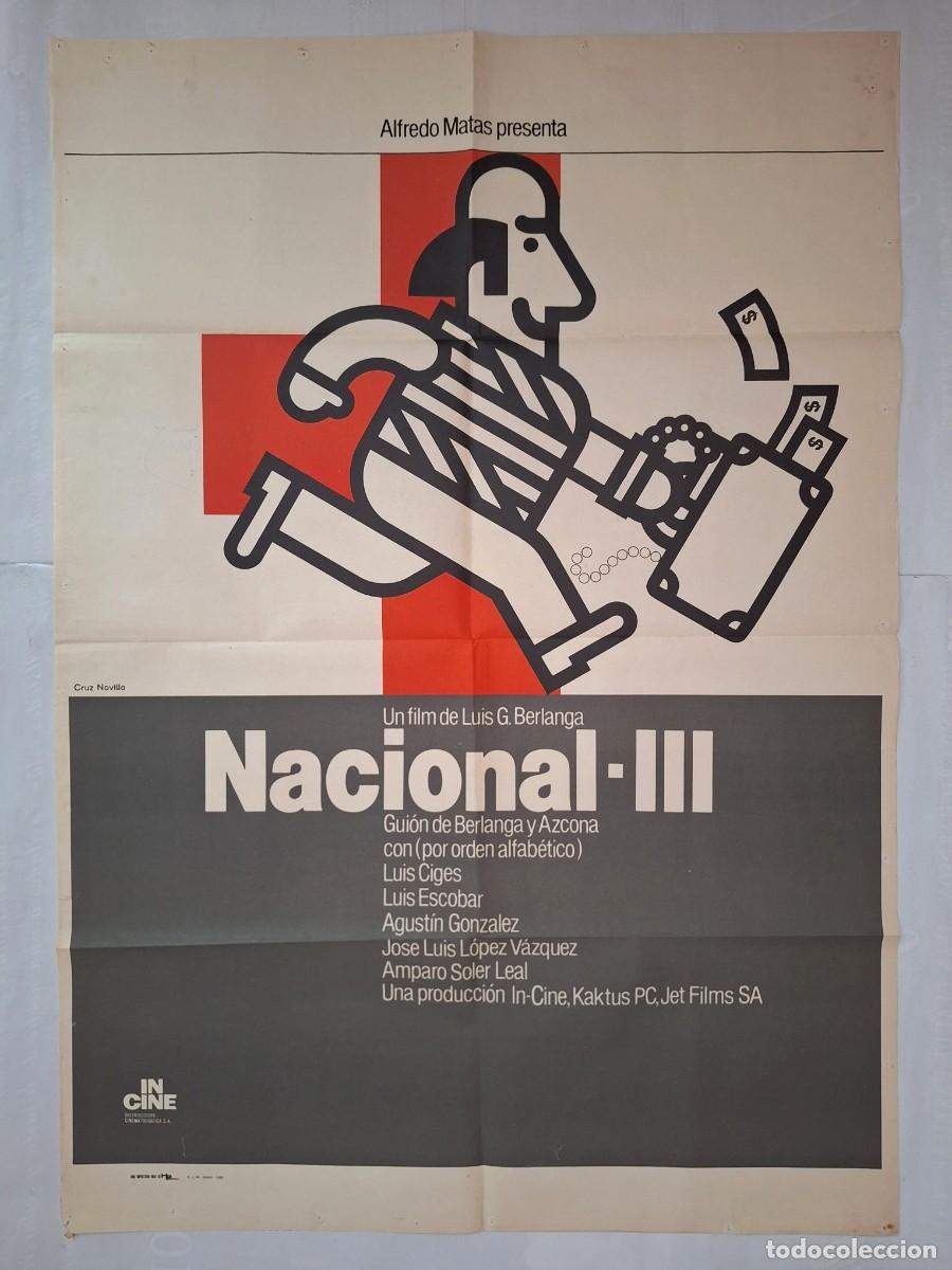 Cine: ANTIGUO CARTEL CINE NACIONAL III BERLANGA JOSE LUIS LOPEZ VAZQUEZ A&Ntilde;O 1982 P-1806 RV