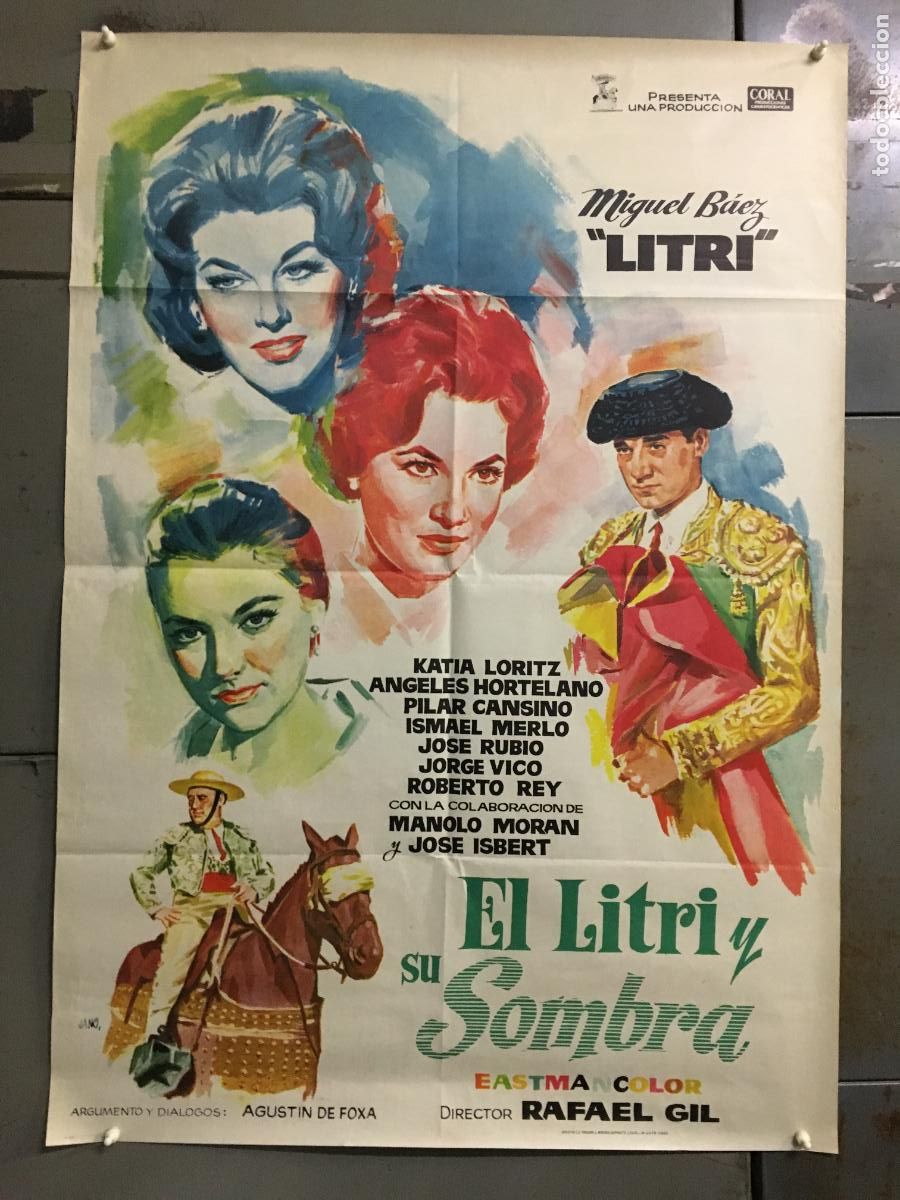 Cine: AEZ98 EL LITRI Y SU SOMBRA RAFAEL GIL TOROS JANO POSTER ORIGINAL ESTRENO 70X100 h2