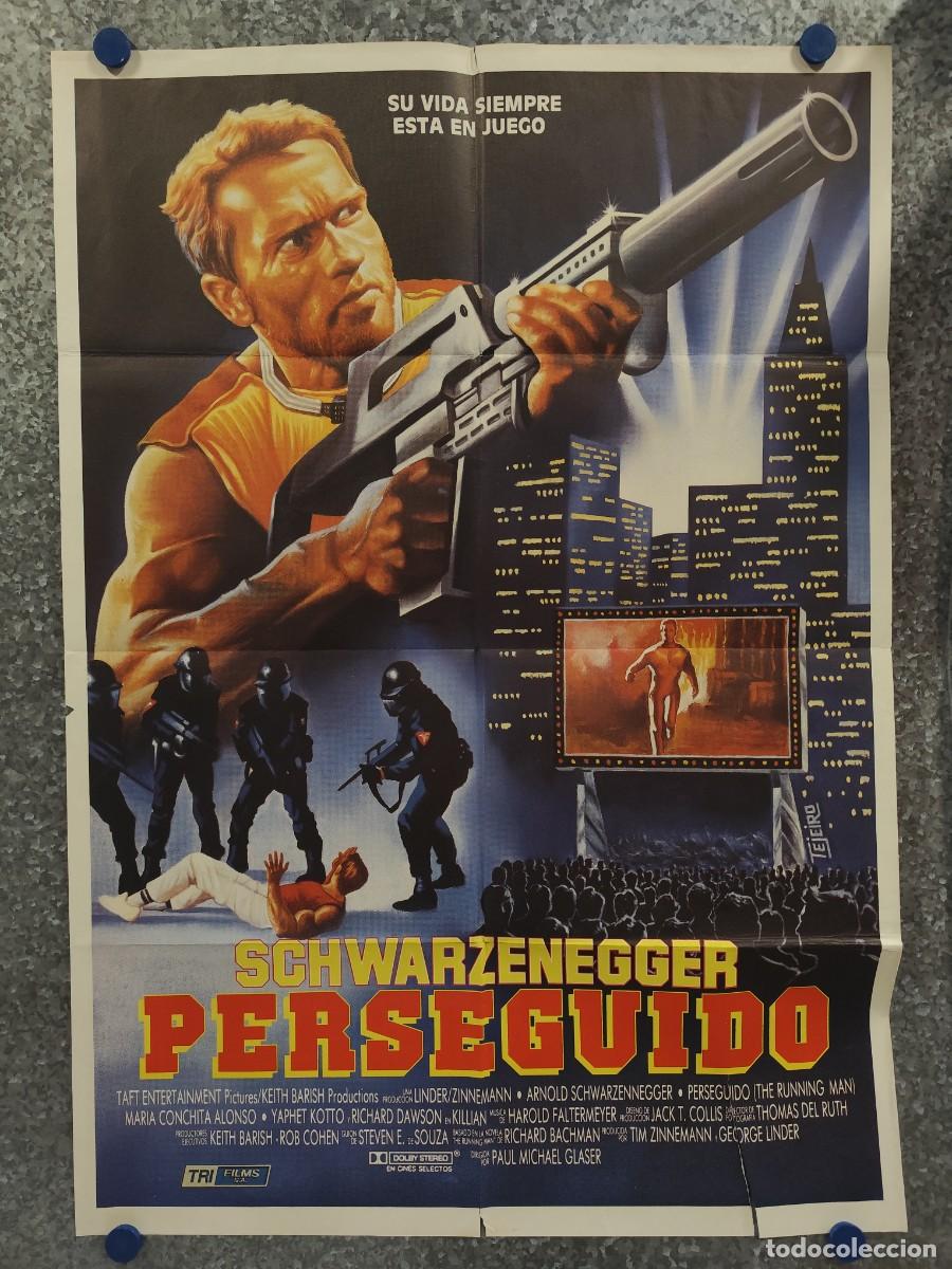 Cine: PERSEGUIDO. Arnold Schwarzenegger. POSTER ORIGINAL
