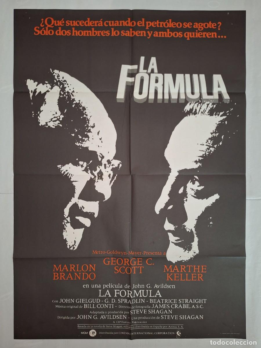 Cine: ANTIGUO CARTEL CINE LA FORMULA MARLON BRANDO GEORGE C. SCOTT MARTHE KELLER 1981 P-1813 RV
