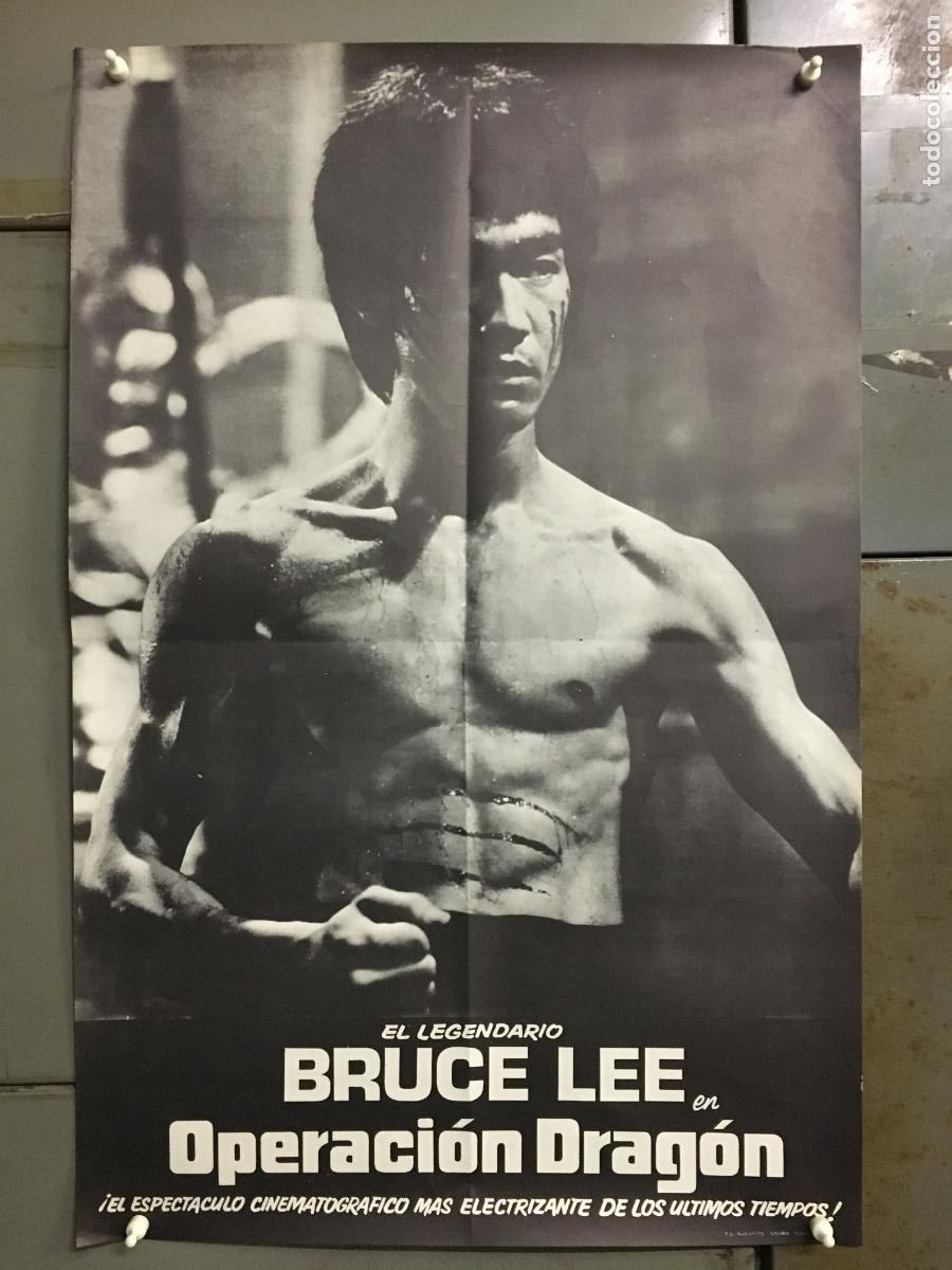 Cine: AFA06 OPERACION DRAGON BRUCE LEE POSTER ORIGINAL ESPECIAL ESTRENO 46X70 h0