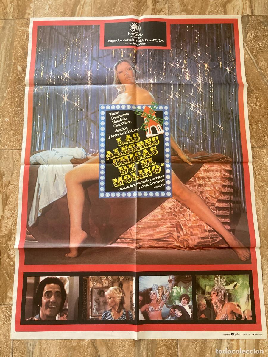 Cine: Cartel cine original LAS ALEGRES CHICAS DEL MOLINO (1976) / 70x100 / Jos&eacute; Antonio De La Loma