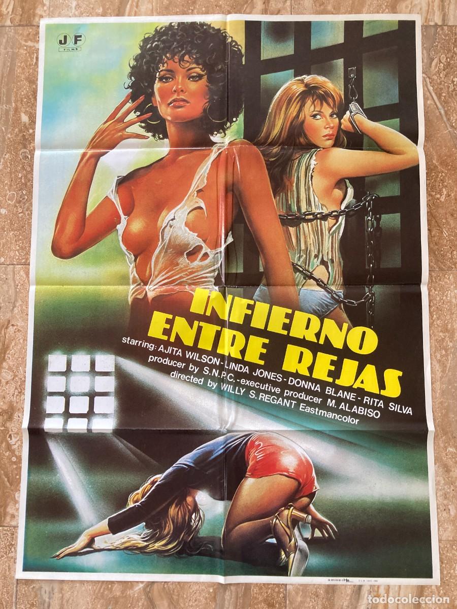 Cine: Cartel cine original INFIERNO ENTRE REJAS (1984) / 70x100 / Ajita Wilson