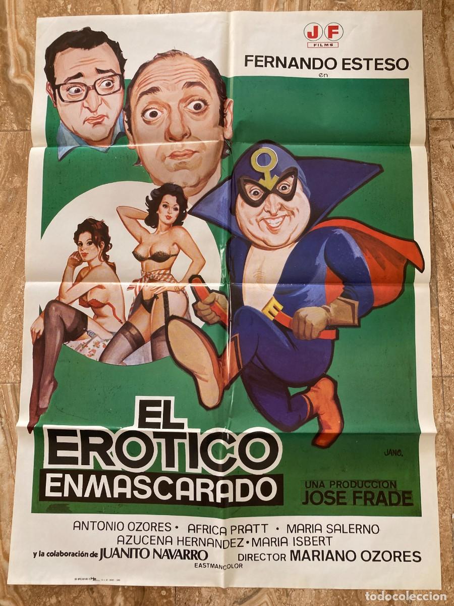 Cine: Cartel cine original EL EROTICO ENMASCARADO (1980) 70x100 / Mariano Ozores - Fernando Esteso