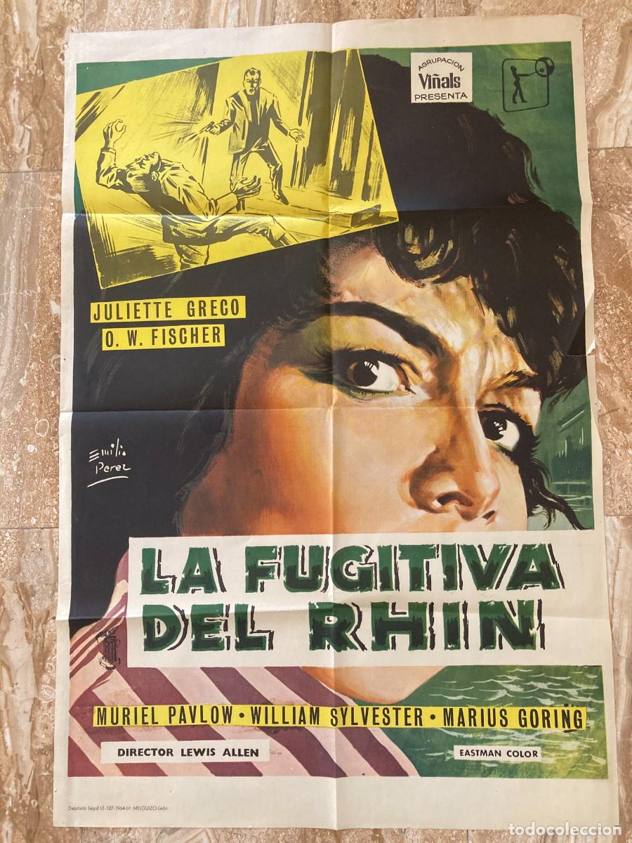 Cine: Cartel cine original LA FUGITIVA DEL RHIN (1959) 70x100 / Juliette Gr&eacute;co
