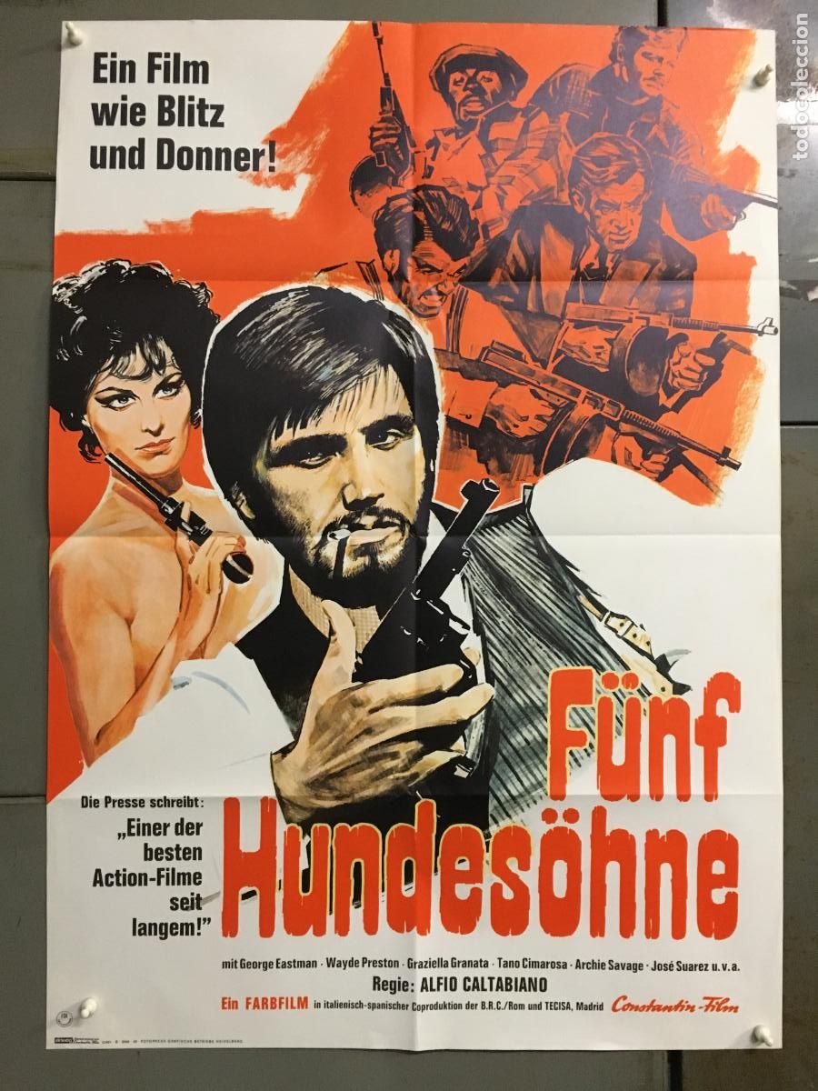 Cine: AFA14 AMERICA RUGIENTE GEORGE EASTMAN WAYDE PRESTON POSTER ORIGINAL ALEMAN 60X84 h1