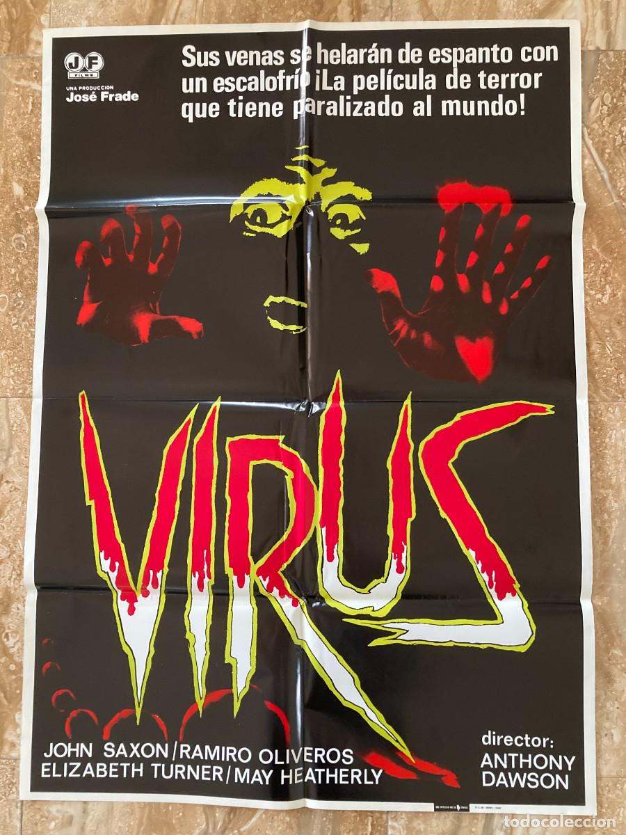 Cine: Cartel cine original VIRUS (1980) 70x100 / John Saxon - Antonio Margheriti
