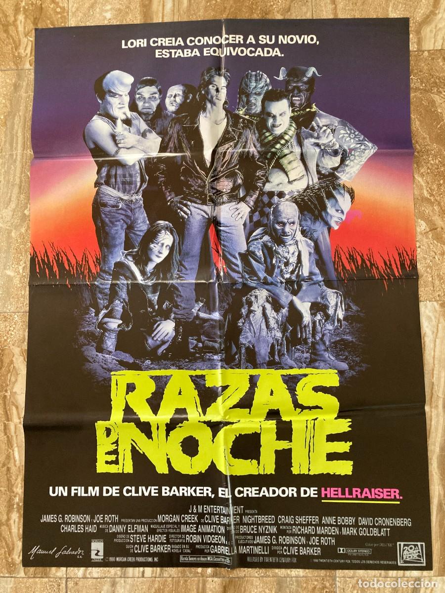 Cine: Cartel cine original RAZAS DE NOCHE (1990) 70x100 / Clive Barker