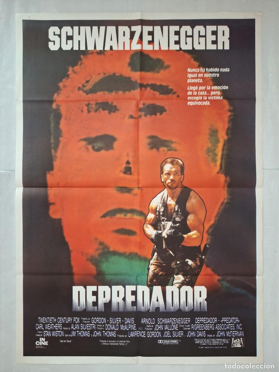 Cine: ANTIGUO CARTEL CINE DEPREDADOR ARNOLD SCHWARZENEGGER JOHN MCTIERNAN PREDATOR A&Ntilde;O 1987 P-1819 RV