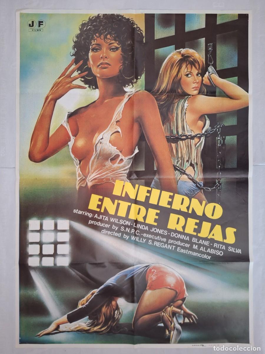 Cine: ANTIGUO CARTEL CINE INFIERNO ENTRE REJAS A&Ntilde;O 1984 P-1823 RV