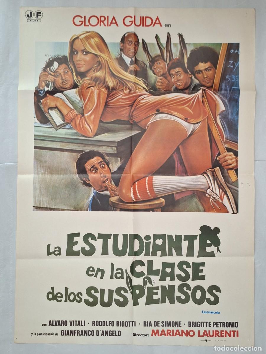 Cine: ANTIGUO CARTEL CINE LA ESTUDIANTE EN LA CLASE DE LOS SUSPENSOS GLORIA GUIDA 1978 P-1828 RV
