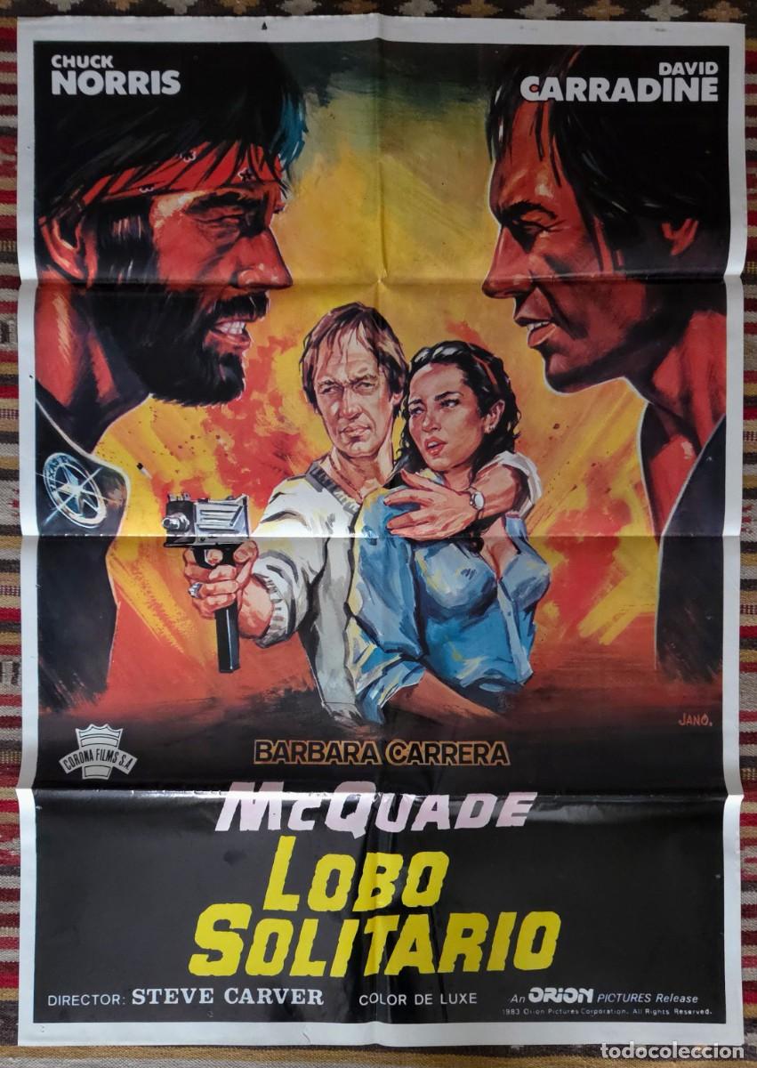 Cine: Cartel original McQuade Lobo Solitario 1983 Chuck Norris Orion estreno