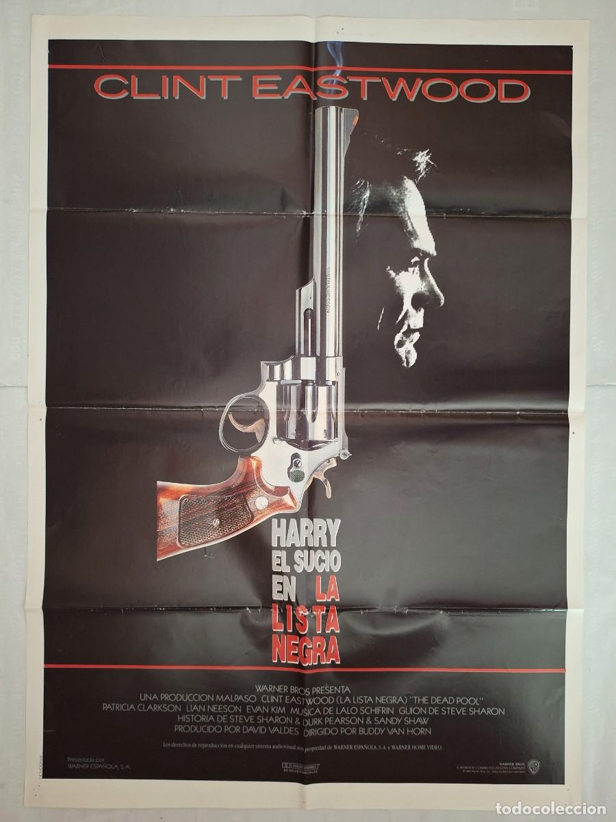 Cine: ANTIGUO CARTEL CINE HARRY EL SUCIO LA LISTA NEGRA CLINT EASTWOOD A&Ntilde;O 1988 P-1837 RV